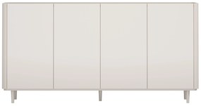 Komoda Elivo 200 cm štvordverová na nožičkách - kašmír / olejovaný dub