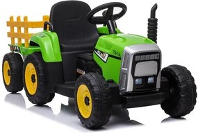 LEAN CARS Batériový traktor s prívesom XMX611 zelený
