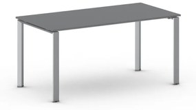 Rokovací stôl PRIMO INFINITY so sivostriebornou podnožou 1600 x 800 x 750 mm, grafit
