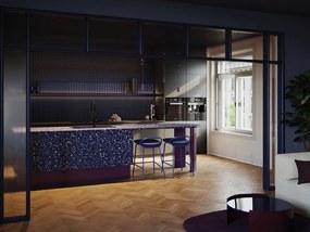 Kuchinox Shire, vysoká drezová batéria s U-tvarovanou výlevkou h-499, čierna matná, LAV-BQH_B78D