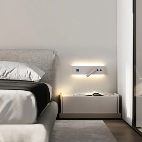 Brilagi-LED Nástenné bodové svietidlo s USB portom NOCTIS LED/3W/230V+LED/9W béžové