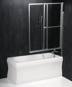 Polysan Polysan, OLBIA pneumatická vaňová zástena 1230mm, strieborný rám, číre sklo, 30317