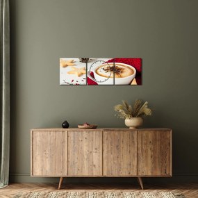 Obraz - Cappuccino (s hodinami) (90x30 cm)