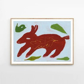 Moikka Plagát Red Animal and Little Bird by Ojuna Njama Petersen 21x29,7 (A4)