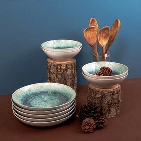 Jedálenská súprava 18 ks modrá/porcelán