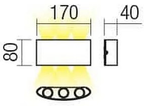 Redo 90226 - LED Vonkajšie nástenné svietidlo FABO LED/6W/230V 3000K IP54 šedá