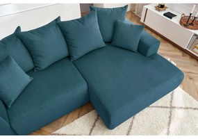 Modrá zamatová rohová pohovka Enjoy – Bobochic Paris
