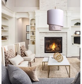 Duolla - Luster na lanku PARIS 1xE27/15W/230V pr. 40 cm biela/béžová