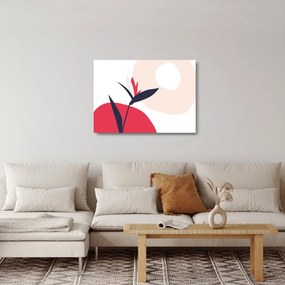 Sklenený obraz - Ružová florálna abstrakcia N⁰1 (70x50 cm)