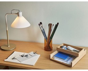 Biela stolová lampa so skleneným tienidlom (výška 44 cm) Spot – Hübsch