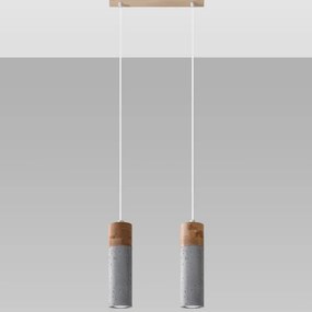 Sollux SL.0966 - Luster na lanku ZANE 2xGU10/40W/230V betón/drevo