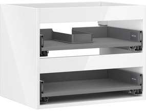 Mexen Box-A, závesná skrinka 60 cm, 2 zásuvky, biela lesklá, 91AX0-0600-470-2-00