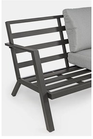 Sivý hliníkový záhradný lounge set pre 4 Harley – Bizzotto