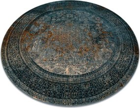 Koberec OMEGA MAMLUK tmavomodrý / hnedý kruh