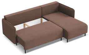 Ružová rozkladacia/s úložným priestorom rohová pohovka (pravý roh) Luana – Makamii