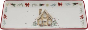 Vianočný keramický podnos Chalet de Noël - 28 * 12 * 3,5 cm