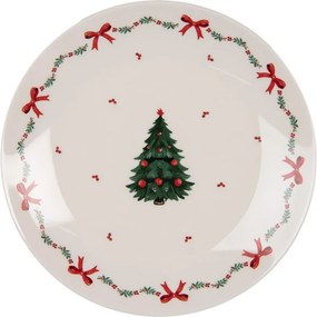 Porcelánový dezertný tanierik so stromčekmi Christmas Harmony - Ø 20*2 cm