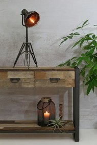 Šedá stolná lampa na trojnožke s bronzovou patinou Damyan - 35*30*77 cm/40W