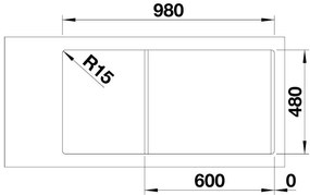 Blanco Legra 6 S, silgranitový drez 1000x500 mm, 1,5-komorový, čierna, 526086