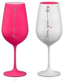 Crystalex Pohár Love Red and White 550 ml, 2 ks