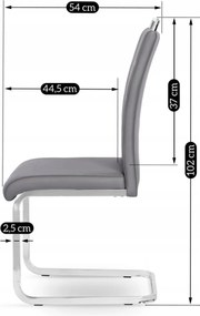 Jídelní židle Loca ekokůže šedá/stříbrná