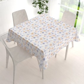 Biante Vianočný dekoračný štvorcový obrus PML-041 Modrosivé a béžové vločky 40x40 cm