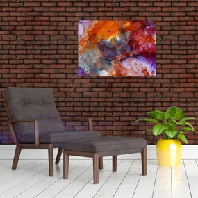 Sklenený obraz - Abstraktné atramentové umenie (70x50 cm)