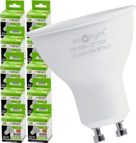 6x GU10 LED žiarovka 10W teplá biela