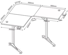 Rohový písací stôl B-219 čierny