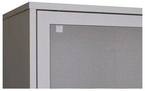 Sivá kovová skrinka s posuvnými dverami 90x180x40 cm Veep – Unique Furniture