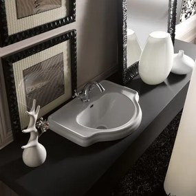 Kerasan Kerasan, RETRO keramické umývadlo 41x30cm, bez otvoru pre batériu, bez prepadu, biela, 103301