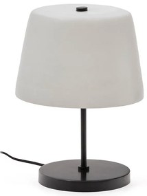 Čierno-biela stolová lampa so skleneným tienidlom (výška 38 cm) Nefar – Kave Home