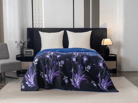 Prehoz na posteľ VIOLET BUTTERFLY, tmavomodrý Rozmer: 220 x 240 cm