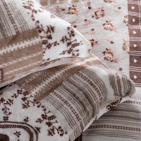 Posteľné obliečky z mikroplyšu PATCHWORK béžová