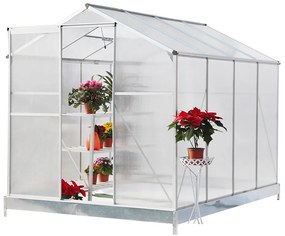 Záhradný skleník, polykarbonát, 190x253x219cm, KACEN TYP 3