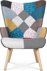 Sconto Kreslo s podnožkou GUNNAR patchwork