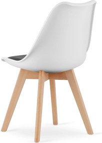 AKCIA Bielo-čierna stolička BALI MARK s bukovými nohami II. trieda
