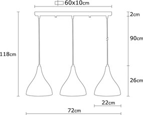 Čierne závesné svietidlo s kovovým tienidlom Sağlam – Opviq lights