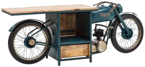 furniture-nabytek.cz - Masívna skrinka pod umývadlo Triumph z mangového dreva a kovu, lakovaná, modrá – 216×50×75 cm