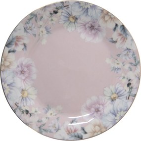 Porcelánový dezertný tanierik s kvetinami Flowers - Ø 18*2 cm