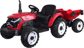 JOKOMISIADA Akumulátorový traktor s prívesom a pohyblivým sklápacím košom PA0347 červený