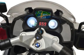 Ramiz Detský elektrický policajný motocykel BMW R1200RT + pomocné kolieska + zvuky + LED + EVA + pomalý štart