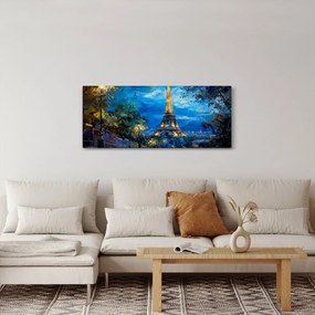 Obraz - Olejomaľba Eiffelovej veže (120x50 cm)