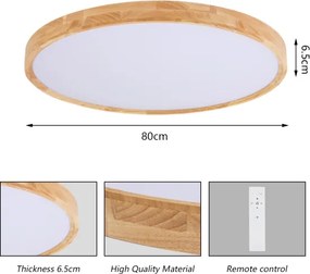 Brilagi - LED stmievateľné svietidlo WOODROUND LED/70W/230V 3000-6000K priemer 80 cm + diaľkové ovládanie