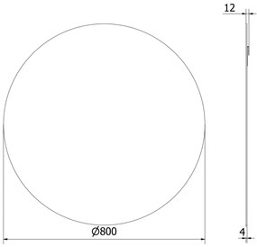 Mexen Alto, okrúhle kúpeľňové zrkadlo 80 cm, 9853-080-080-000-00
