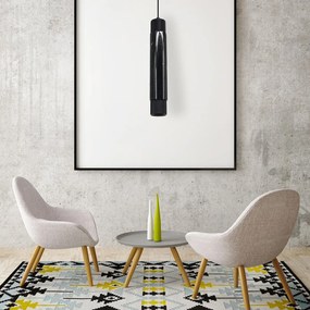 Závesné svietidlo Marble, 1x mramorové/čierne kovové tienidlo, b