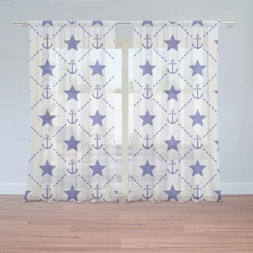 Sablio Záclony Hviezdy a kotvy: 2ks 150x250cm
