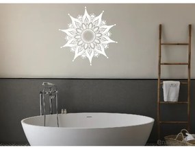 Nálepka na stenu - Mandala - Slnečný kvet Farba: biela 010