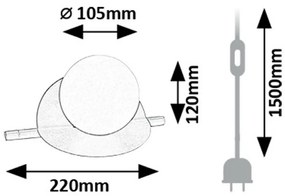 Rabalux 74222 dizajnová stolná lampa Jules, G9, 1x max. 5W, IP20