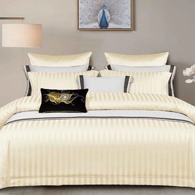 Saténové obliečky KRELA ECRU 3-dielna súprava 140x200 cm